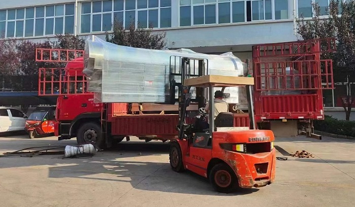 新疆客户订购的四米全套电磁流水线炒货设备发货完成